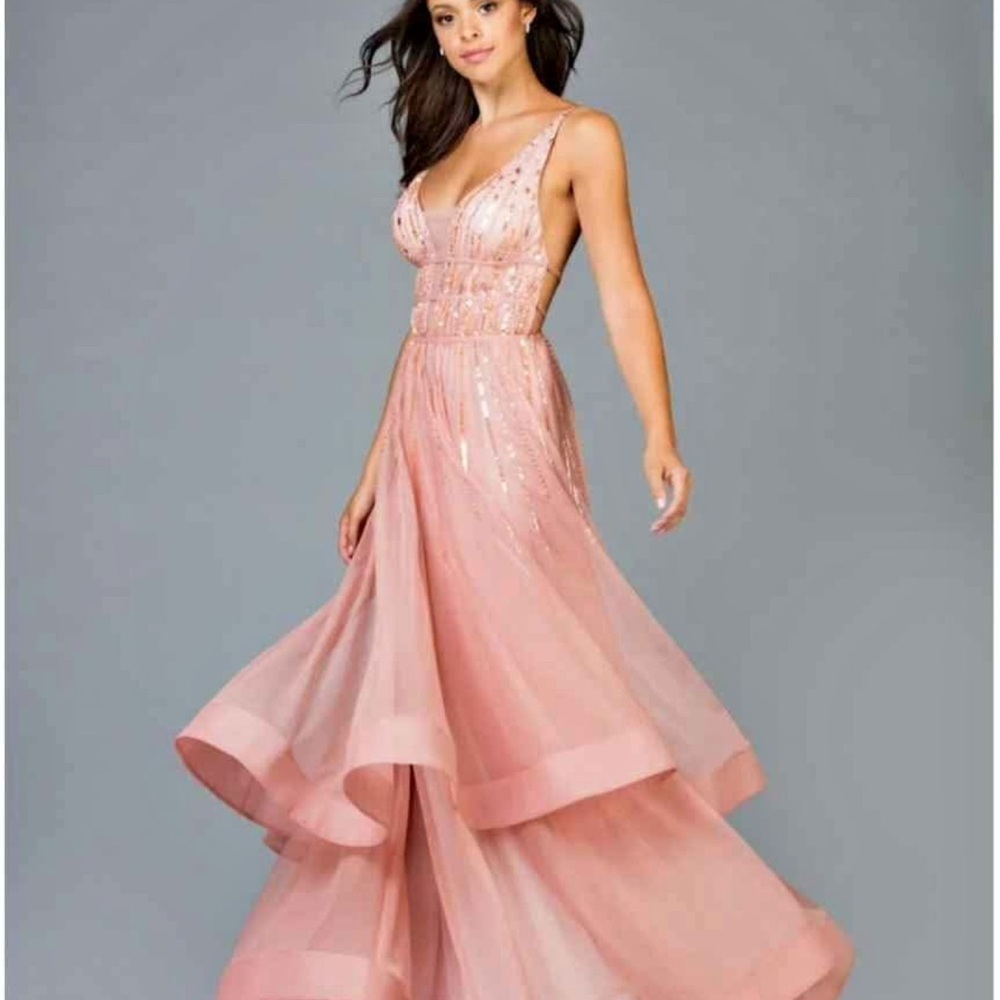Elegant Pink Evening Gown